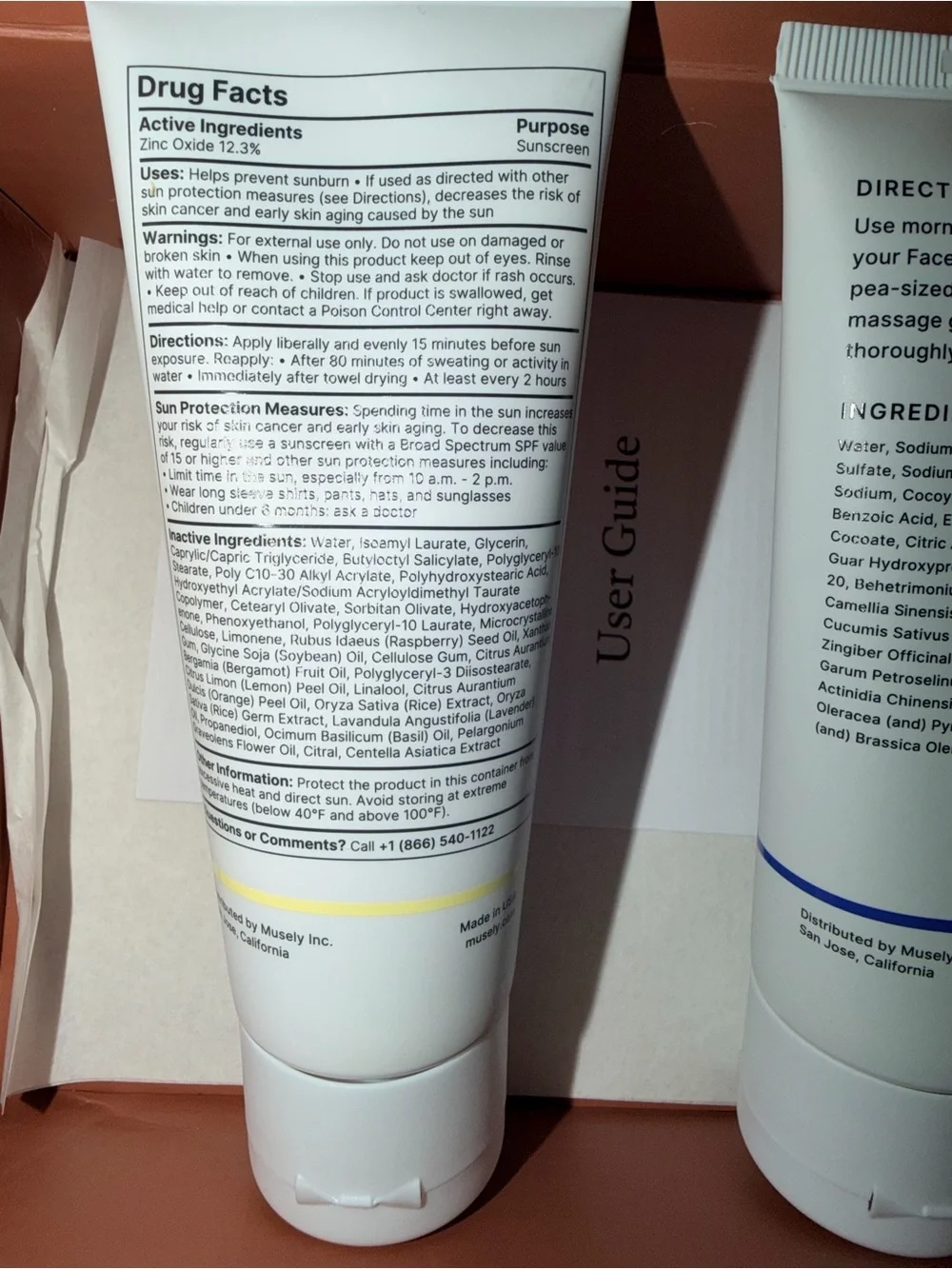 Muse White Twin Skincare Tubes - Musely FaceRx Cleanser & Day Cream